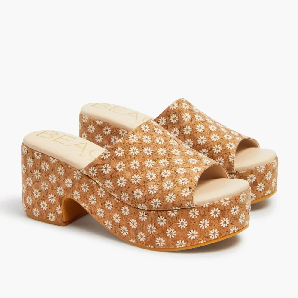 New Matisse Cork Daisy Terry Heels 70’s groovy platform - Picture 2 of 9